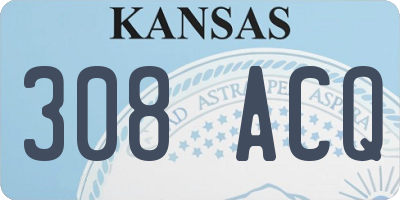 KS license plate 308ACQ