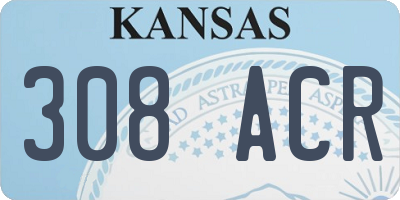 KS license plate 308ACR