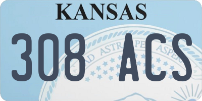 KS license plate 308ACS