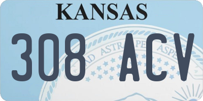 KS license plate 308ACV