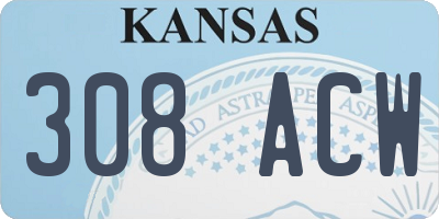 KS license plate 308ACW