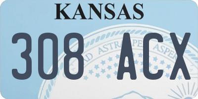 KS license plate 308ACX