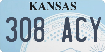 KS license plate 308ACY