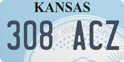 KS license plate 308ACZ