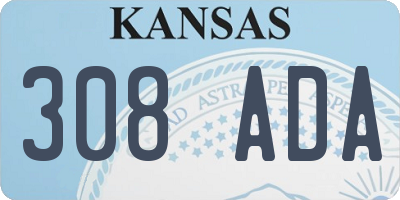 KS license plate 308ADA
