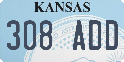 KS license plate 308ADD