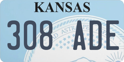 KS license plate 308ADE