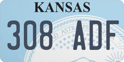 KS license plate 308ADF