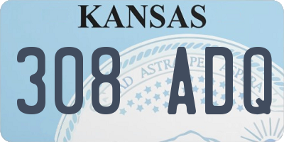 KS license plate 308ADQ