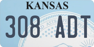 KS license plate 308ADT