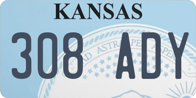 KS license plate 308ADY