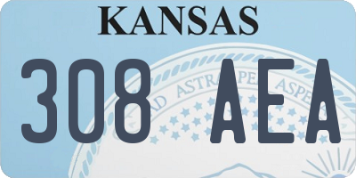 KS license plate 308AEA