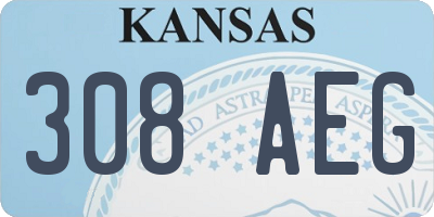 KS license plate 308AEG