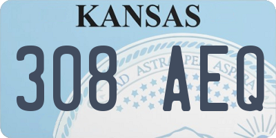 KS license plate 308AEQ