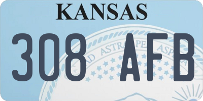 KS license plate 308AFB