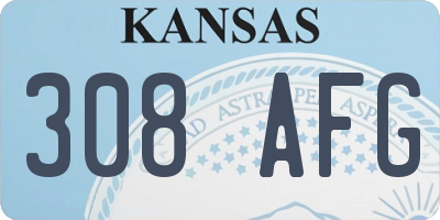 KS license plate 308AFG