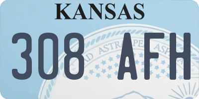 KS license plate 308AFH