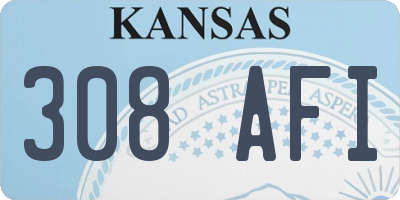 KS license plate 308AFI