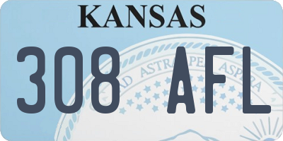 KS license plate 308AFL