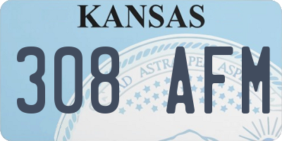 KS license plate 308AFM