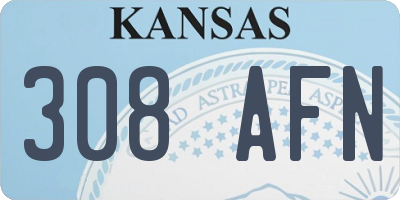 KS license plate 308AFN