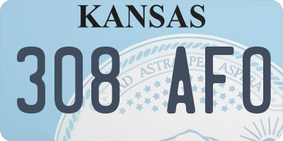 KS license plate 308AFO