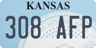 KS license plate 308AFP