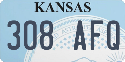 KS license plate 308AFQ