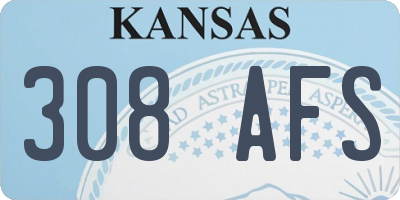 KS license plate 308AFS