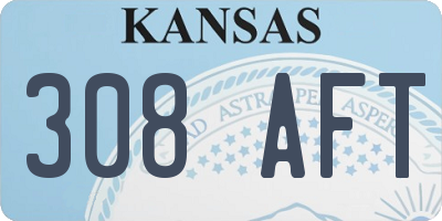 KS license plate 308AFT