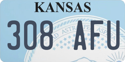 KS license plate 308AFU
