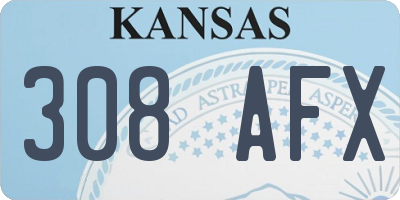 KS license plate 308AFX