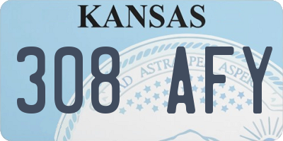 KS license plate 308AFY