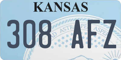 KS license plate 308AFZ