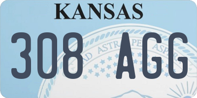 KS license plate 308AGG