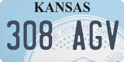 KS license plate 308AGV