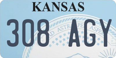 KS license plate 308AGY