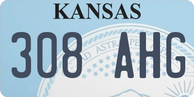 KS license plate 308AHG