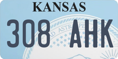 KS license plate 308AHK