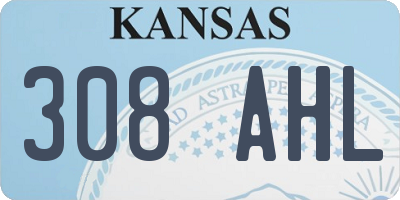 KS license plate 308AHL