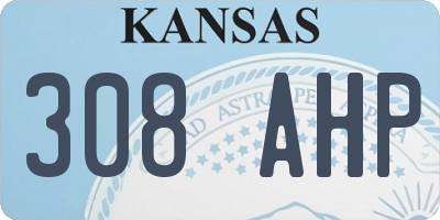 KS license plate 308AHP