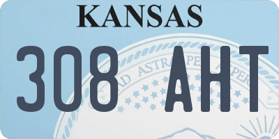 KS license plate 308AHT