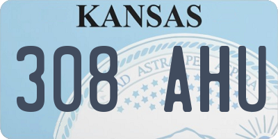 KS license plate 308AHU