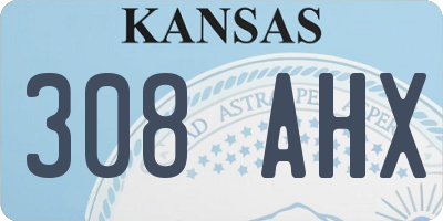 KS license plate 308AHX