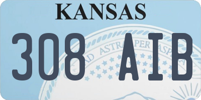 KS license plate 308AIB