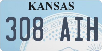 KS license plate 308AIH