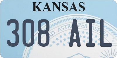 KS license plate 308AIL