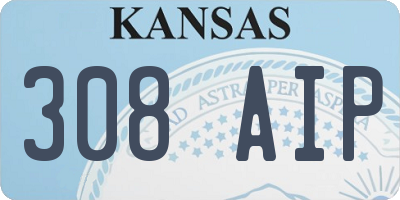 KS license plate 308AIP