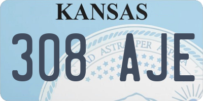 KS license plate 308AJE