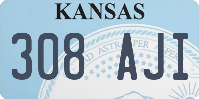 KS license plate 308AJI